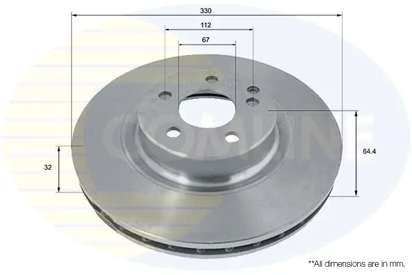 Handler.Part Brake disc COMLINE ADC1650V 1