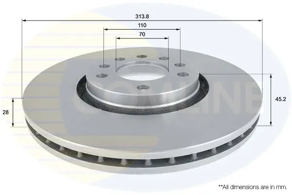 Handler.Part Brake disc COMLINE ADC1135V 1