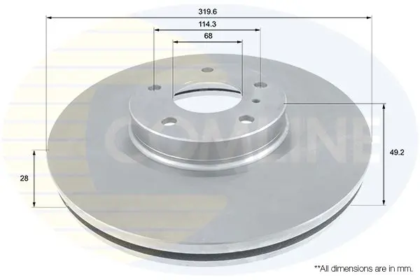 Handler.Part Brake disc COMLINE ADC1238V 1