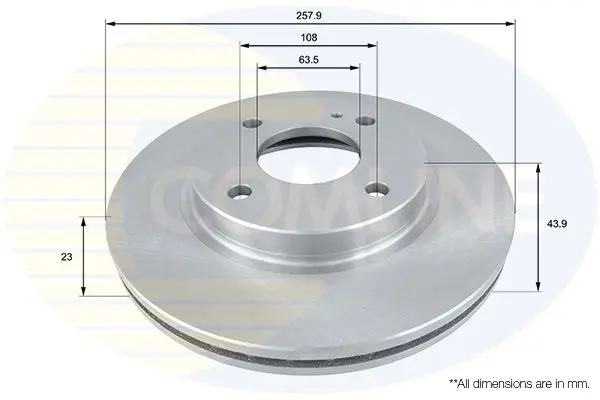 Handler.Part Brake disc COMLINE ADC1243V 1