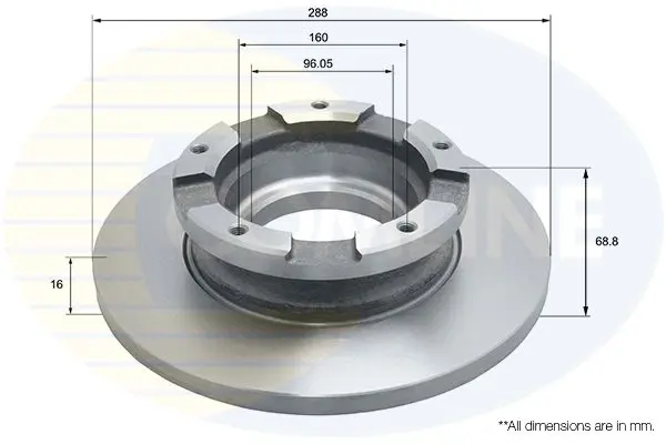 Handler.Part Brake disc COMLINE ADC1255 1