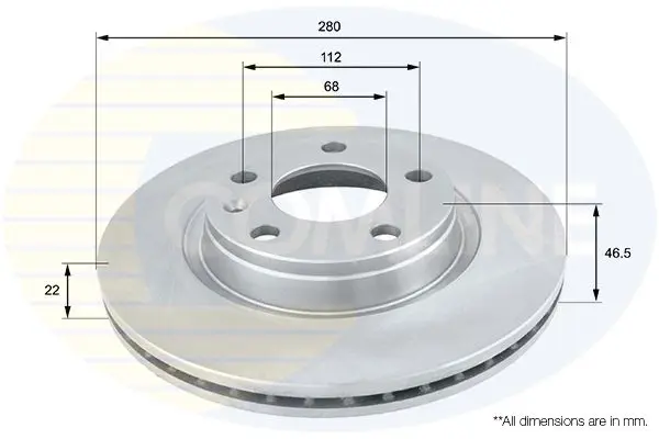 Handler.Part Brake disc COMLINE ADC1412V 1