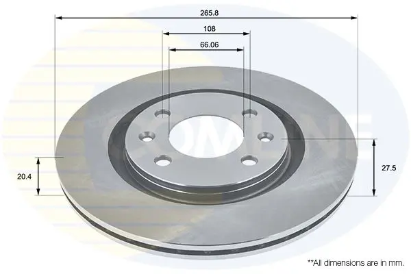 Handler.Part Brake disc COMLINE ADC1504V 1