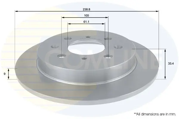 Handler.Part Brake disc COMLINE ADC0573 1