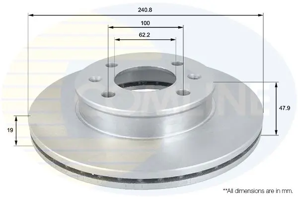 Handler.Part Brake disc COMLINE ADC1039V 1