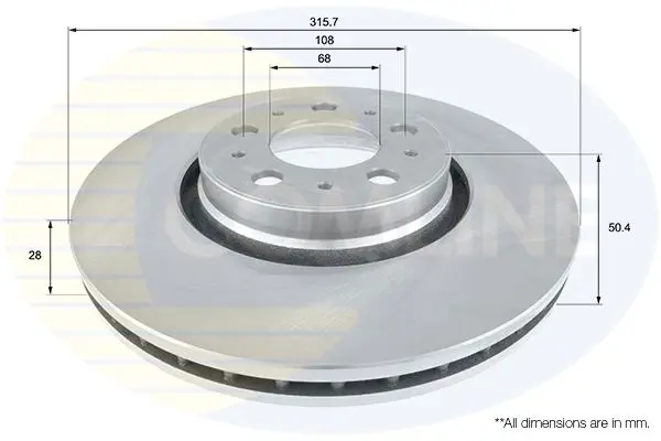 Handler.Part Brake disc COMLINE ADC1918V 1