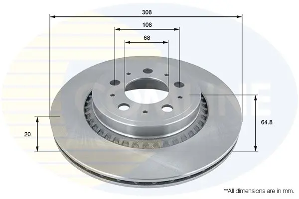 Handler.Part Brake disc COMLINE ADC1920V 1