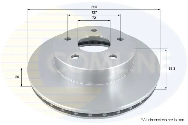 Handler.Part Brake disc COMLINE ADC2303V 1