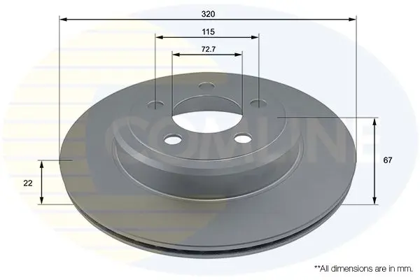 Handler.Part Brake disc COMLINE ADC2325V 1