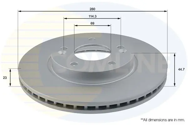 Handler.Part Brake disc COMLINE ADC2416V 1