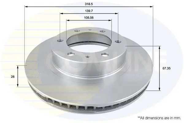 Handler.Part Brake disc COMLINE ADC2509V 1