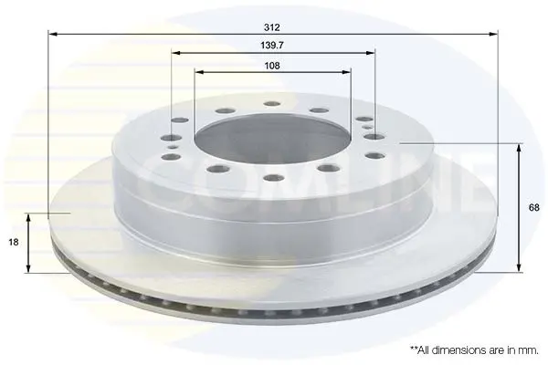 Handler.Part Brake disc COMLINE ADC2514V 1