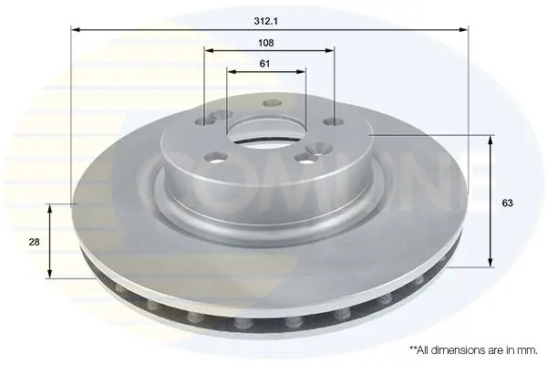 Handler.Part Brake disc COMLINE ADC2712V 1