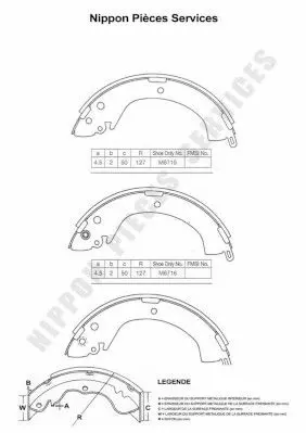 Handler.Part Brake shoe set NPS M350I21 1