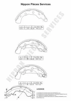 Handler.Part Brake shoe set NPS M350I39 1