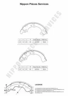 Handler.Part Brake shoe set NPS D350U21 1