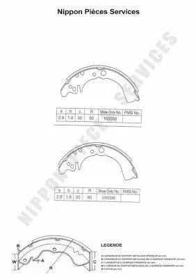 Handler.Part Brake shoe set NPS D350U23 1