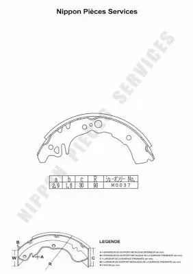 Handler.Part Brake shoe set NPS D350U01 1