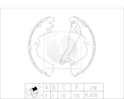 Handler.Part Brake shoe set NPS H350I04 1