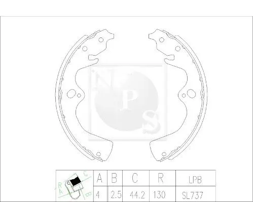 Handler.Part Brake shoe set NPS K350A09 1