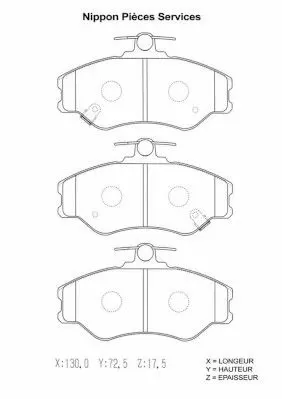 Handler.Part Brake pad set, disc brake NPS H360I01 1