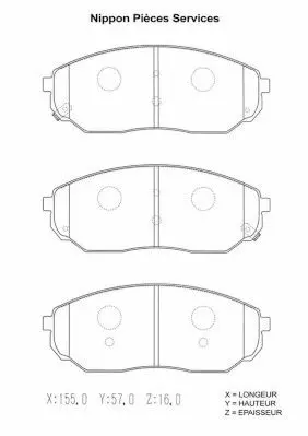 Handler.Part Brake pad set, disc brake NPS K360A10 1