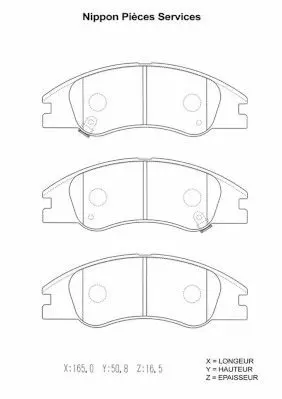 Handler.Part Brake pad set, disc brake NPS K360A14 1