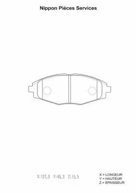 Handler.Part Brake pad set, disc brake NPS D360O06 1