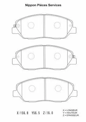 Handler.Part Brake pad set, disc brake NPS H360I20 1