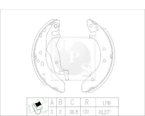 Handler.Part Brake shoe set NPS H350A15 1