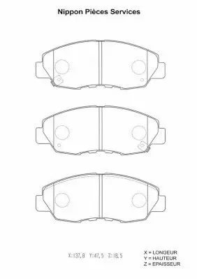 Handler.Part Brake pad set, disc brake NPS H360A30 1