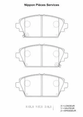 Handler.Part Brake pad set, disc brake NPS H360A45 1