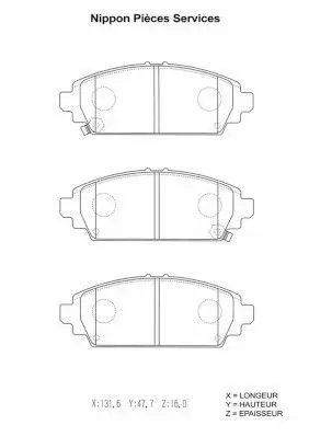 Handler.Part Brake pad set, disc brake NPS H360A47 1