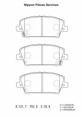 Handler.Part Brake pad set, disc brake NPS H360A09 1