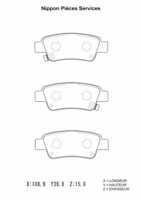 Handler.Part Brake pad set, disc brake NPS H361A17 1