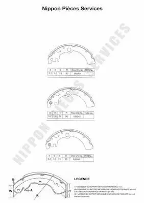 Handler.Part Brake shoe set NPS S350I24 1