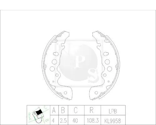 Handler.Part Brake shoe set NPS S350I26 1