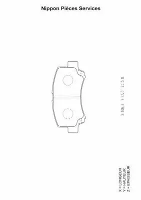 Handler.Part Brake pad set, disc brake NPS S360I17 1