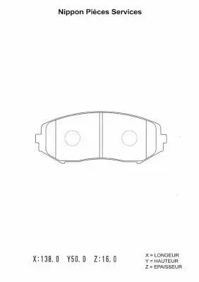 Handler.Part Brake pad set, disc brake NPS S360I27 1