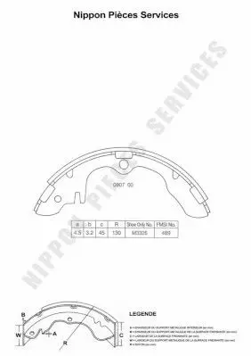 Handler.Part Brake shoe set NPS M350A13 1