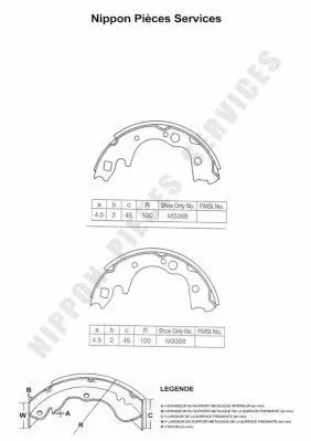 Handler.Part Brake shoe set NPS M350A32 1