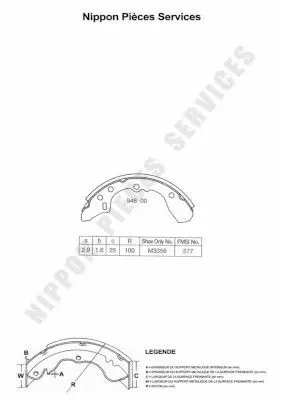 Handler.Part Brake shoe set NPS M350A27 1