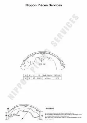 Handler.Part Brake shoe set NPS M350A03 1