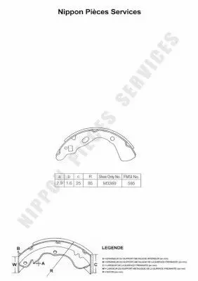 Handler.Part Brake shoe set NPS M350A30 1