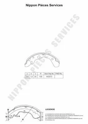 Handler.Part Brake shoe set NPS M350A14 1