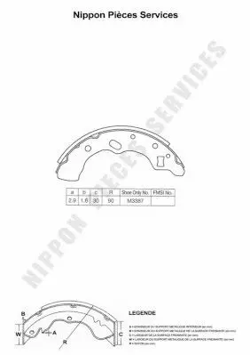 Handler.Part Brake shoe set NPS M350A17 1