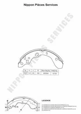 Handler.Part Brake shoe set NPS M350A40 1