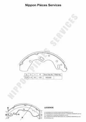 Handler.Part Brake shoe set NPS M350A43 1