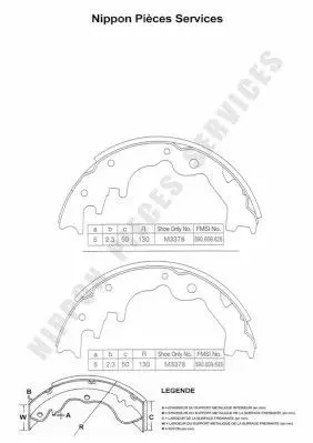 Handler.Part Brake shoe set NPS M350A33 1