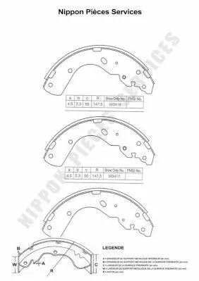 Handler.Part Brake shoe set NPS M350A04 1